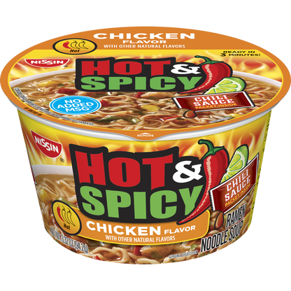 미국직구 Nissin Hot & Spicy Ramen Noodle Bowl, 3.32 oz, 18 ct