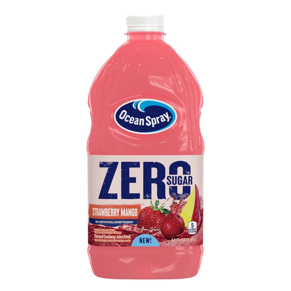 미국직구 오션스프레이 ® ZERO Sugar Strawberry Mango Juice Drink, 64 Fl Oz Bottle