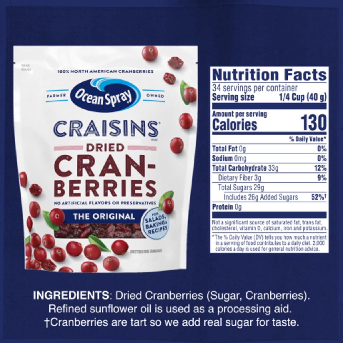미국직구 Ocean Spray Craisins 1.4L / Ocean Spray Craisins, Original Dried Cranberries, 1.4L 2