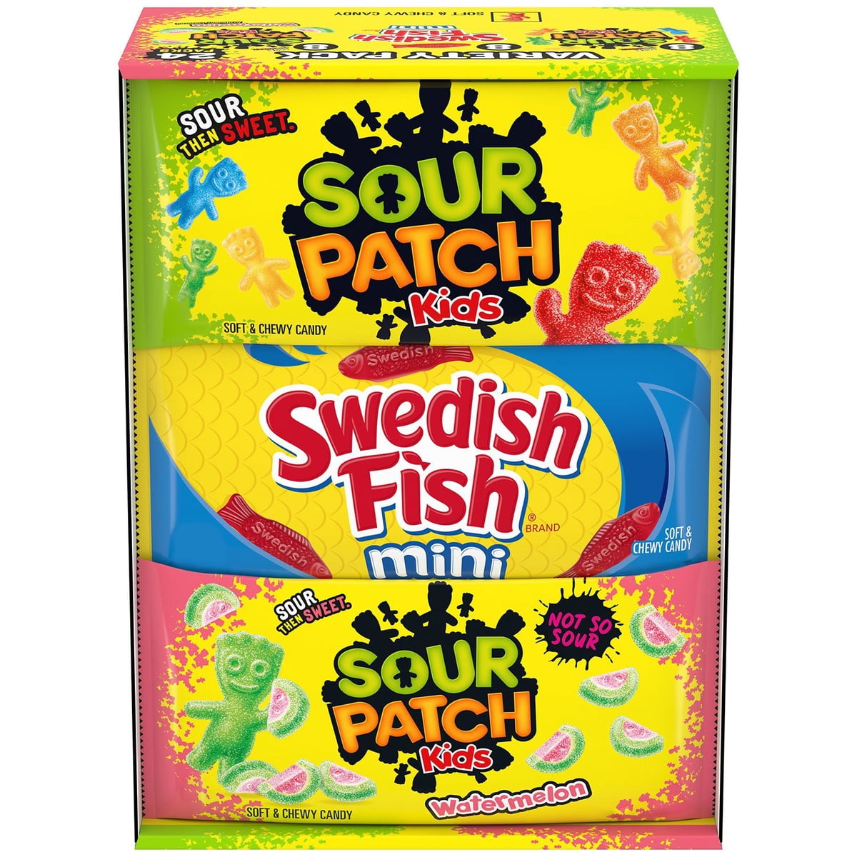미국직구 SOUR PATCH KIDS 캔디 57g / SOUR PATCH KIDS SWEDISH FISH Variety Pack Candy 57g 24 pk 1