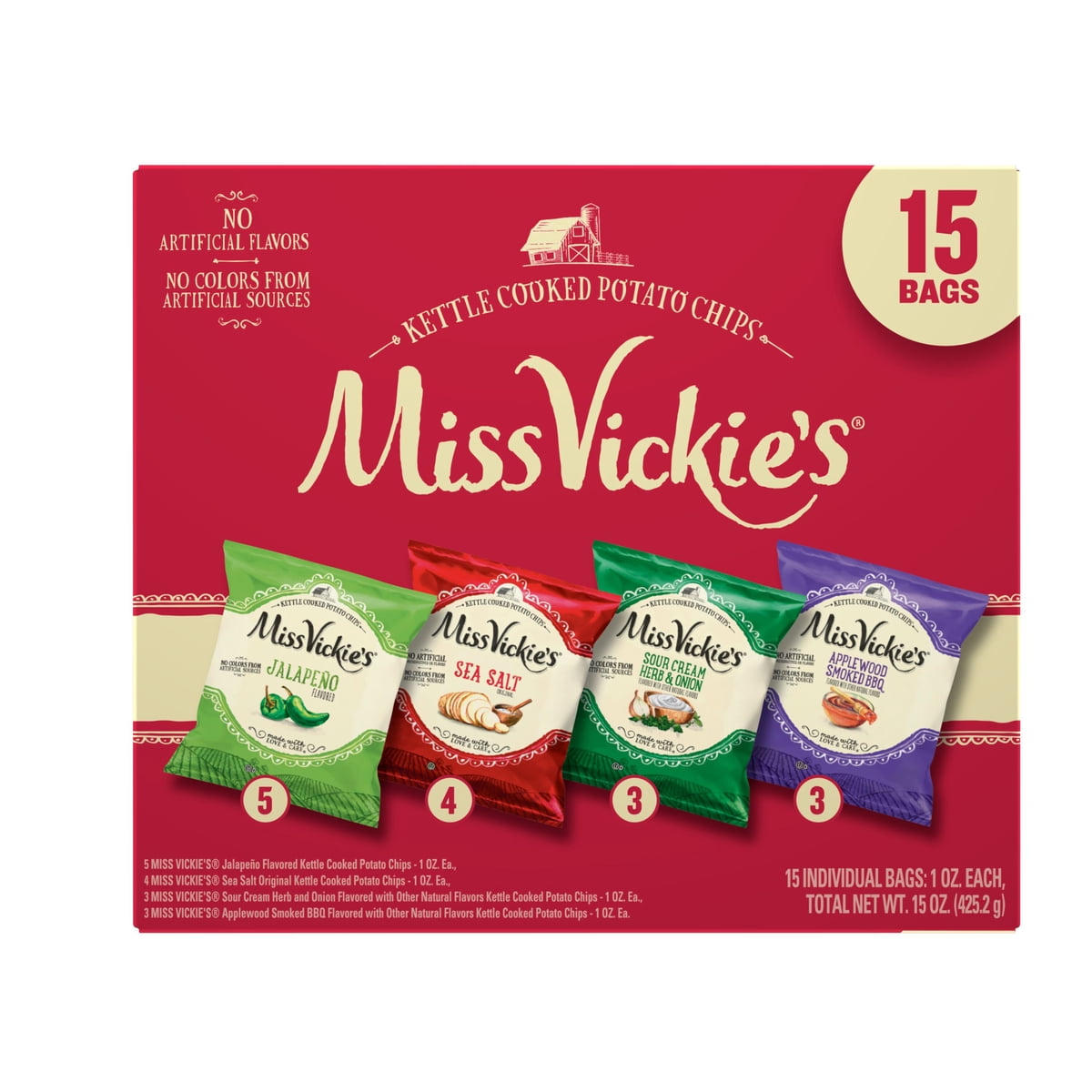 미국직구 Miss Vickie's Kettle 28g / Miss Vickie's Kettle Cooked Potato Chips, 4 Flavor Variety 2