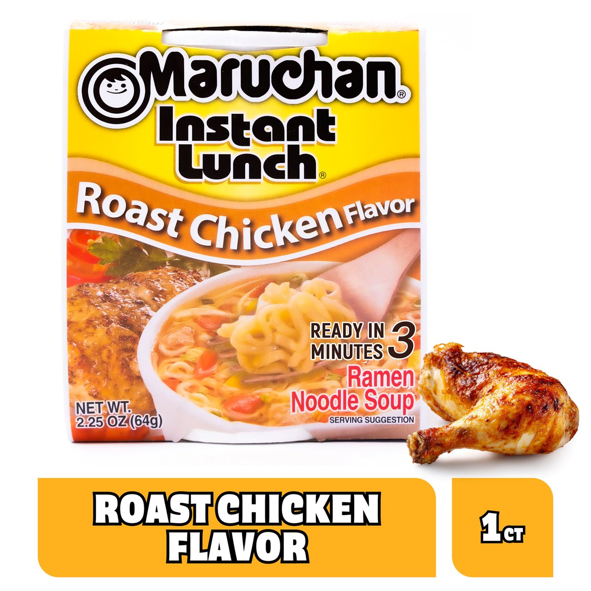 미국직구 Maruchan Instant Lunch 64g 2팩 / Maruchan Instant Lunch Ramen Noodles, Roast Chicken F 2