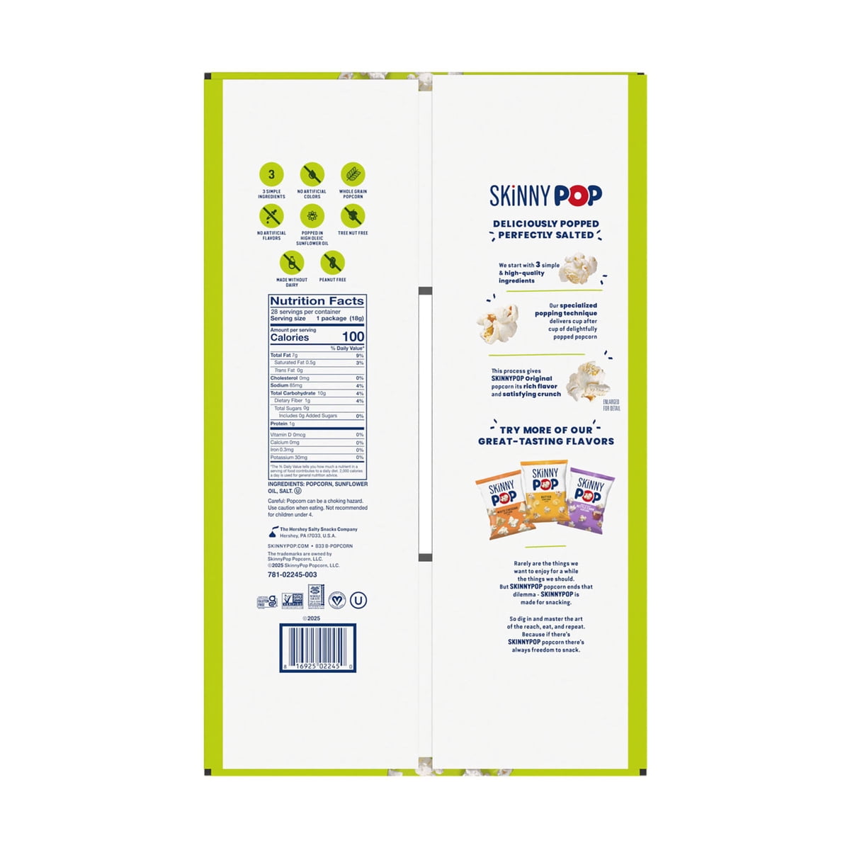 미국직구 SkinnyPop 18g / SkinnyPop Original Popcorn Snack Bags, 18g, 28 pk. 7