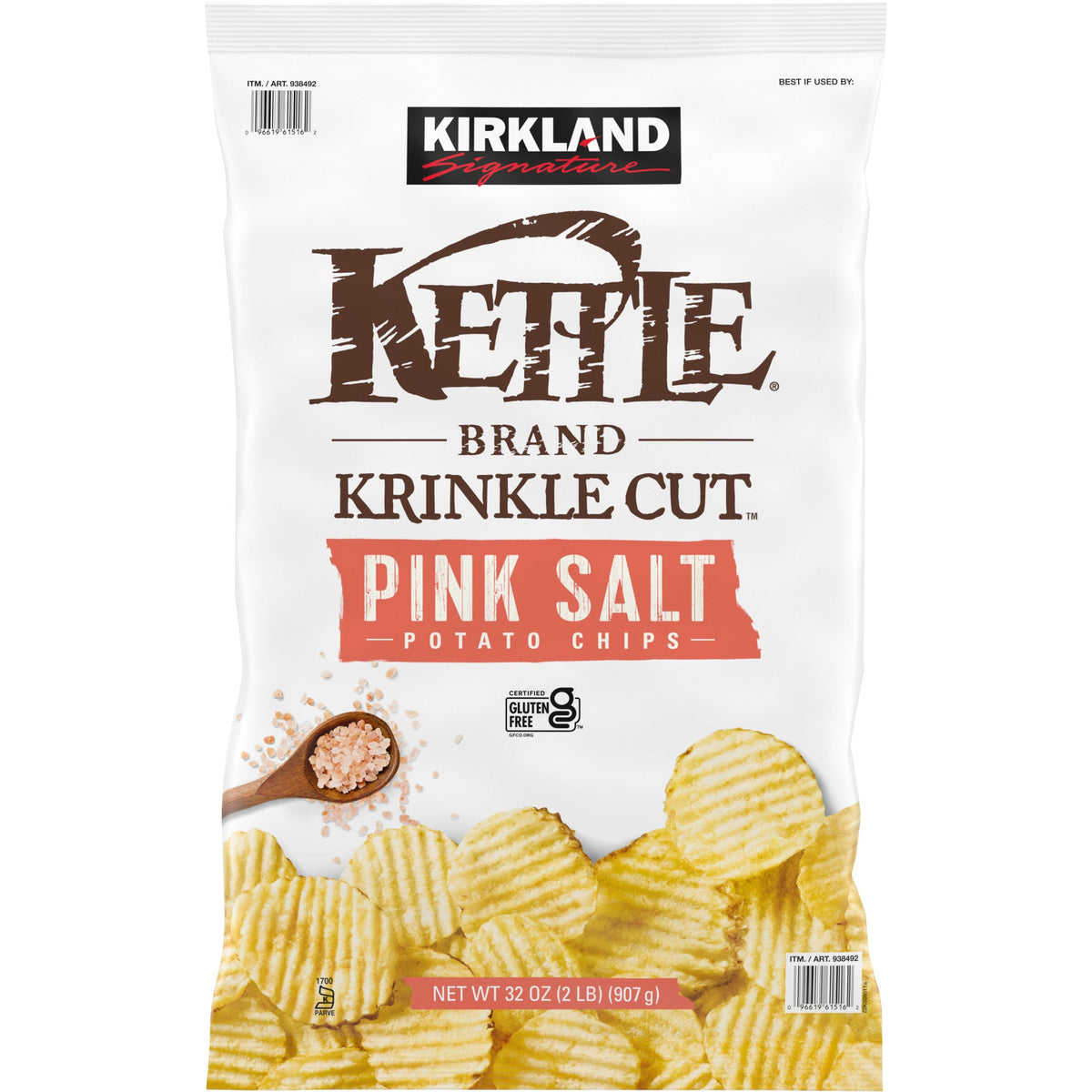 미국직구 Kirkland Signature Krinkle Cut Kettle Chips, Himalayan Salt, 32 oz