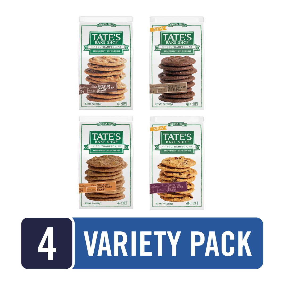 미국직구 3x Tates Bake 초콜릿 198g / 3x | Tates Bake Shop Gluten Free Cookies Variety Pack, Oatme 3