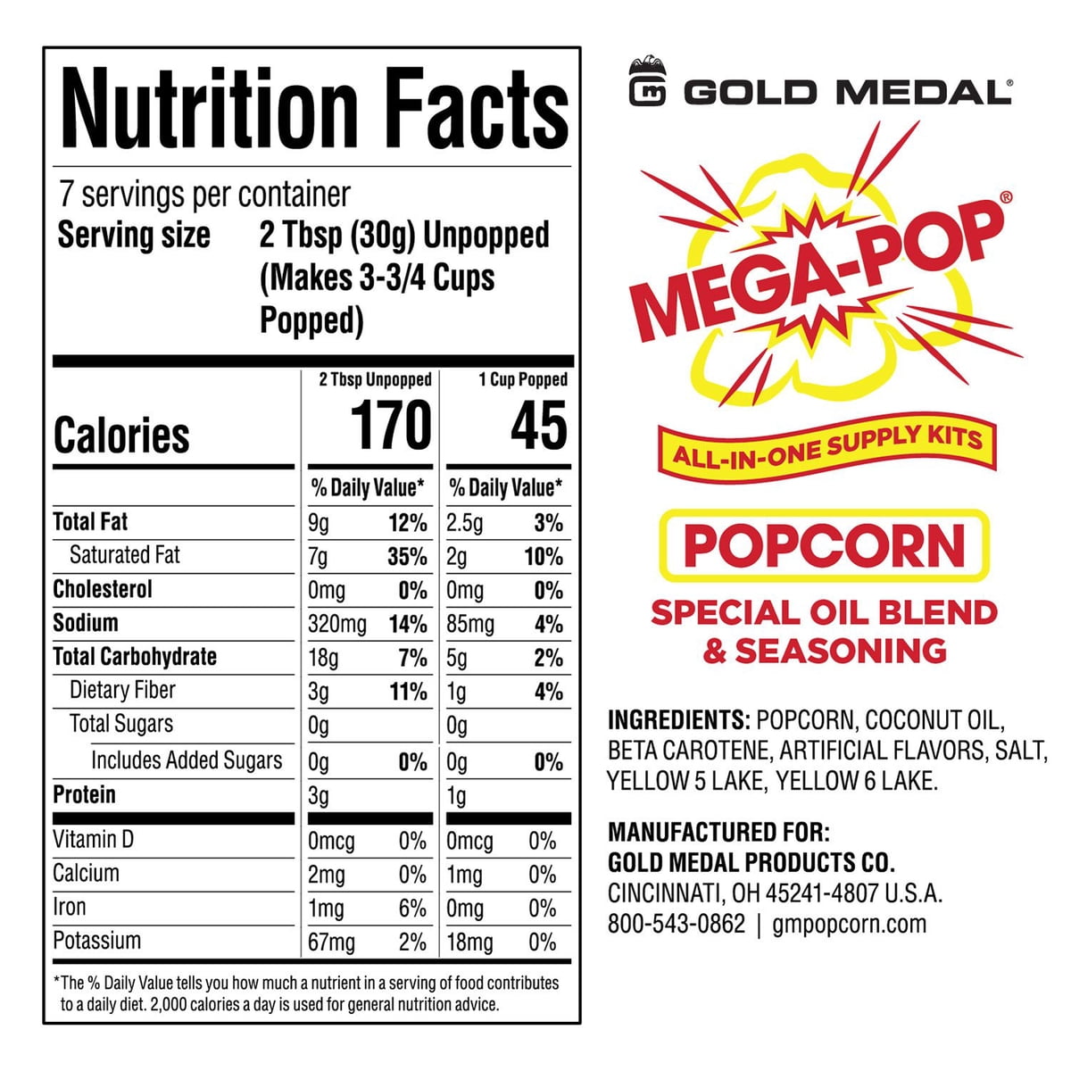 미국직구 Gold Medal Mega-Pop 170g / Gold Medal Mega-Pop All-In-One Popcorn Supply Kit for 170g 2