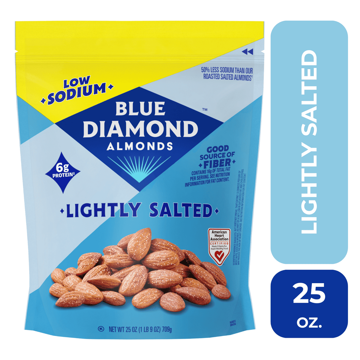 미국직구 블루다이아몬드 Almonds,  Low Sodium Lightly Salted Snack Almonds Perfect For Pantry Stocking, 25 oz.