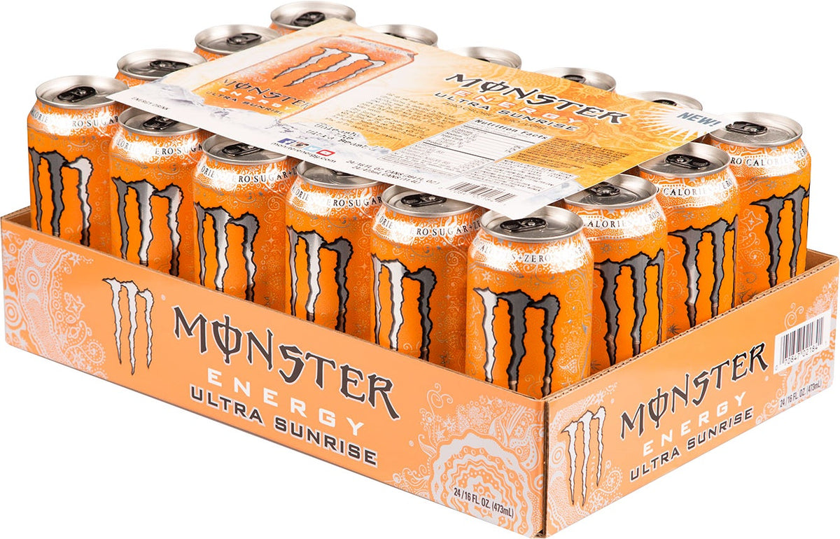 미국직구 Monster Energy Drink, Zero Sugar, Ultra Sunrise, 16 fl oz, 24 ct