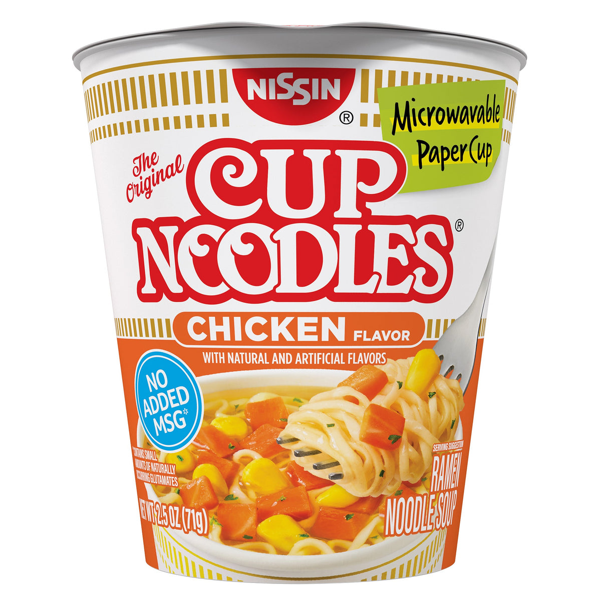 미국직구 Nissin Cup Noodles Flavored Soup, Chicken, 2.5 oz, 24 ct