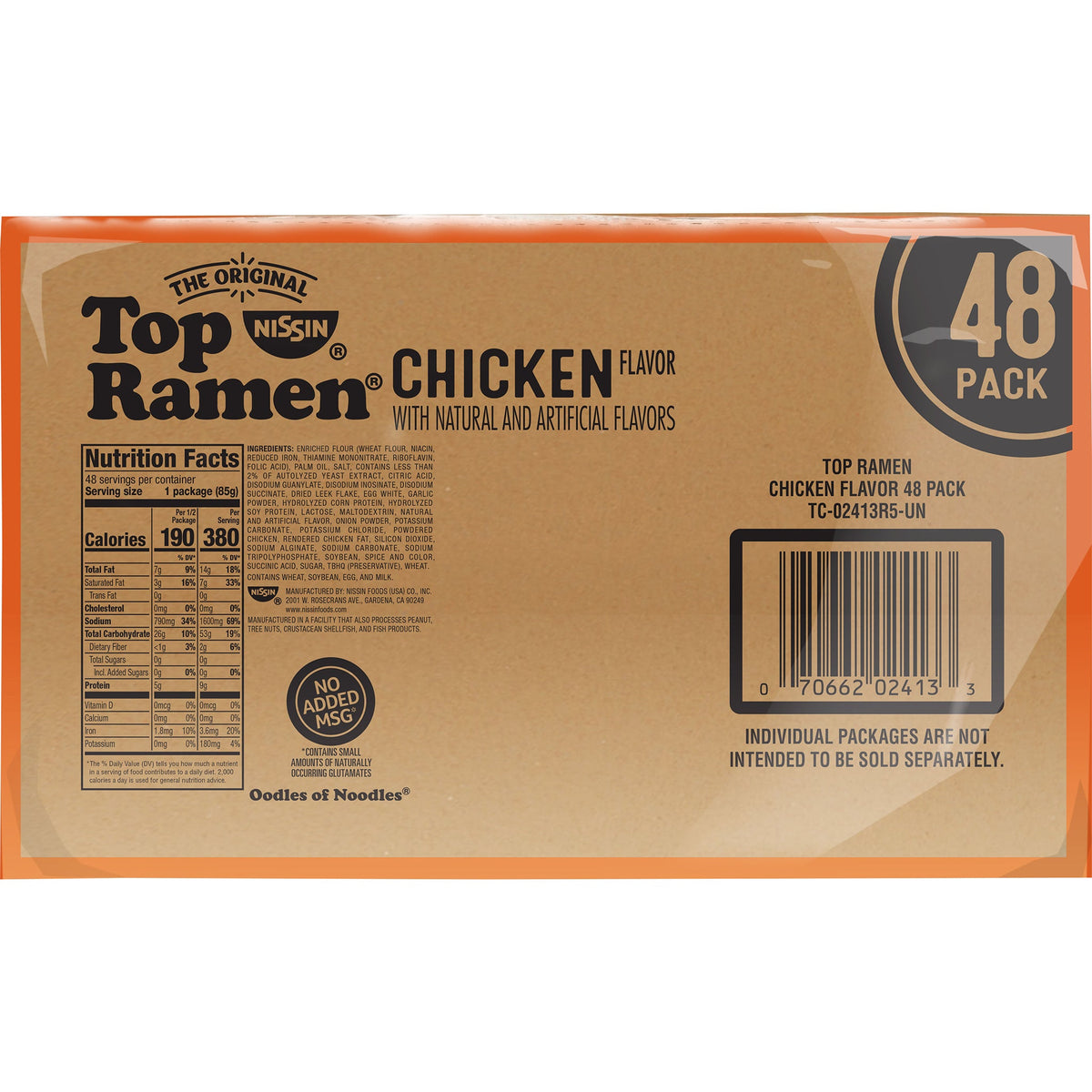 미국직구 Nissin Top Ramen, Chicken, 3 oz, 48 ct