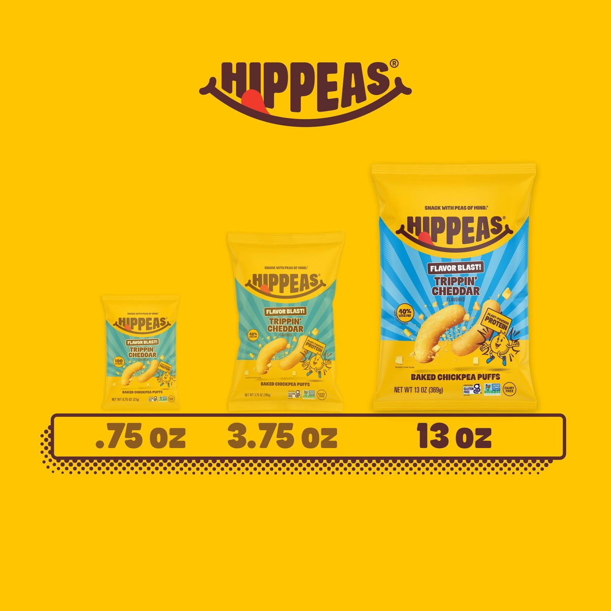 미국직구 Hippeas Flavor Blast 369g / Hippeas Flavor Blast! Trippin' Cheddar Baked Chickpea Puf 3