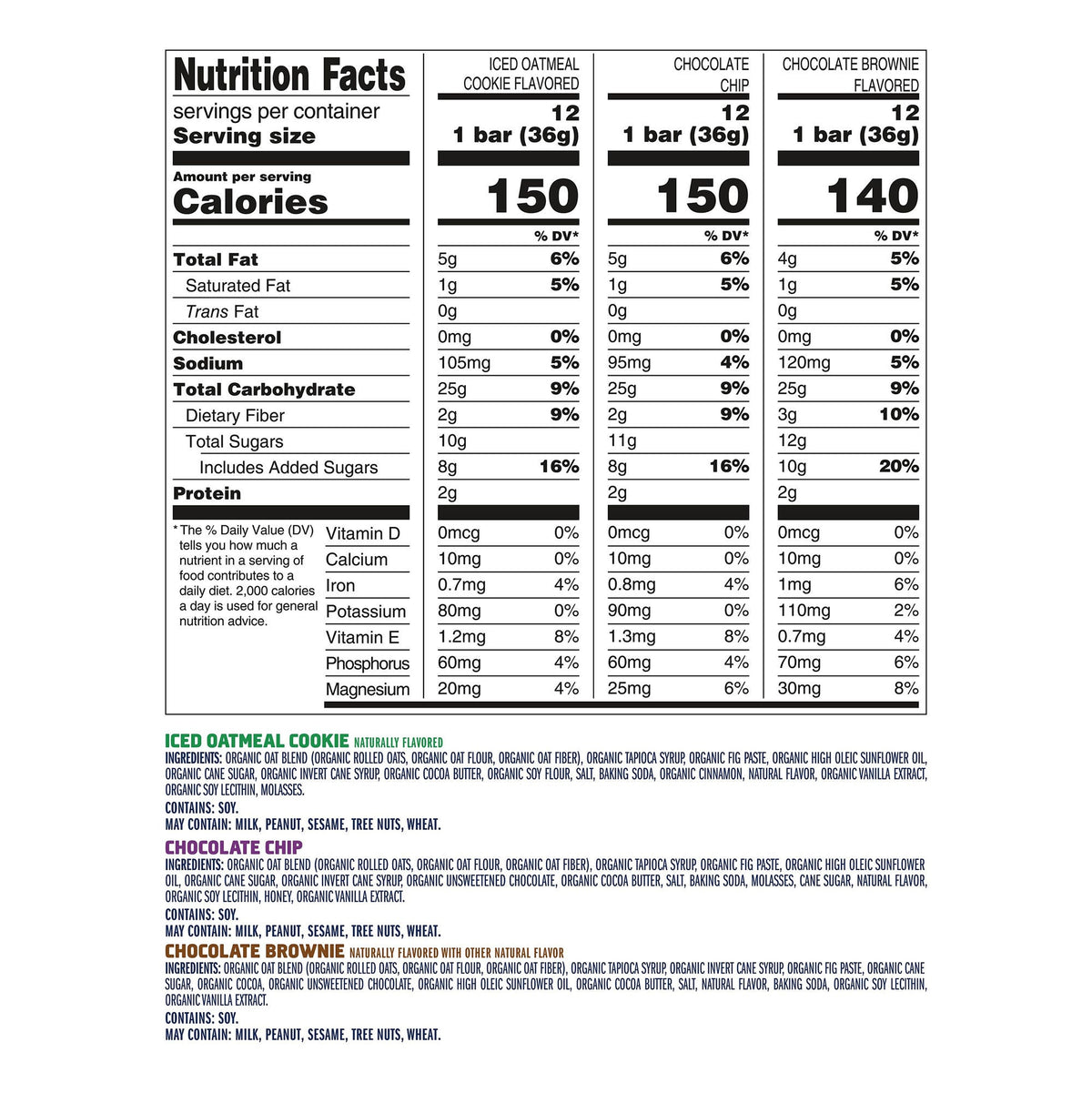 미국직구 Zbar Organic Snack Bar, Variety Pack, 1.27 oz, 36 ct