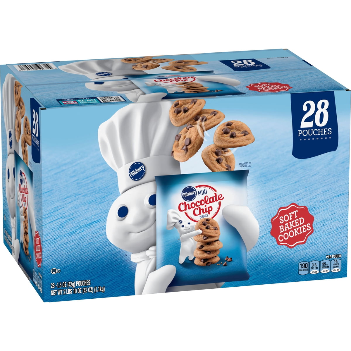 미국직구 Pillsbury Soft Baked 초콜릿 43g / Pillsbury Soft Baked Mini Chocolate Chip Cookies, 43g, 7