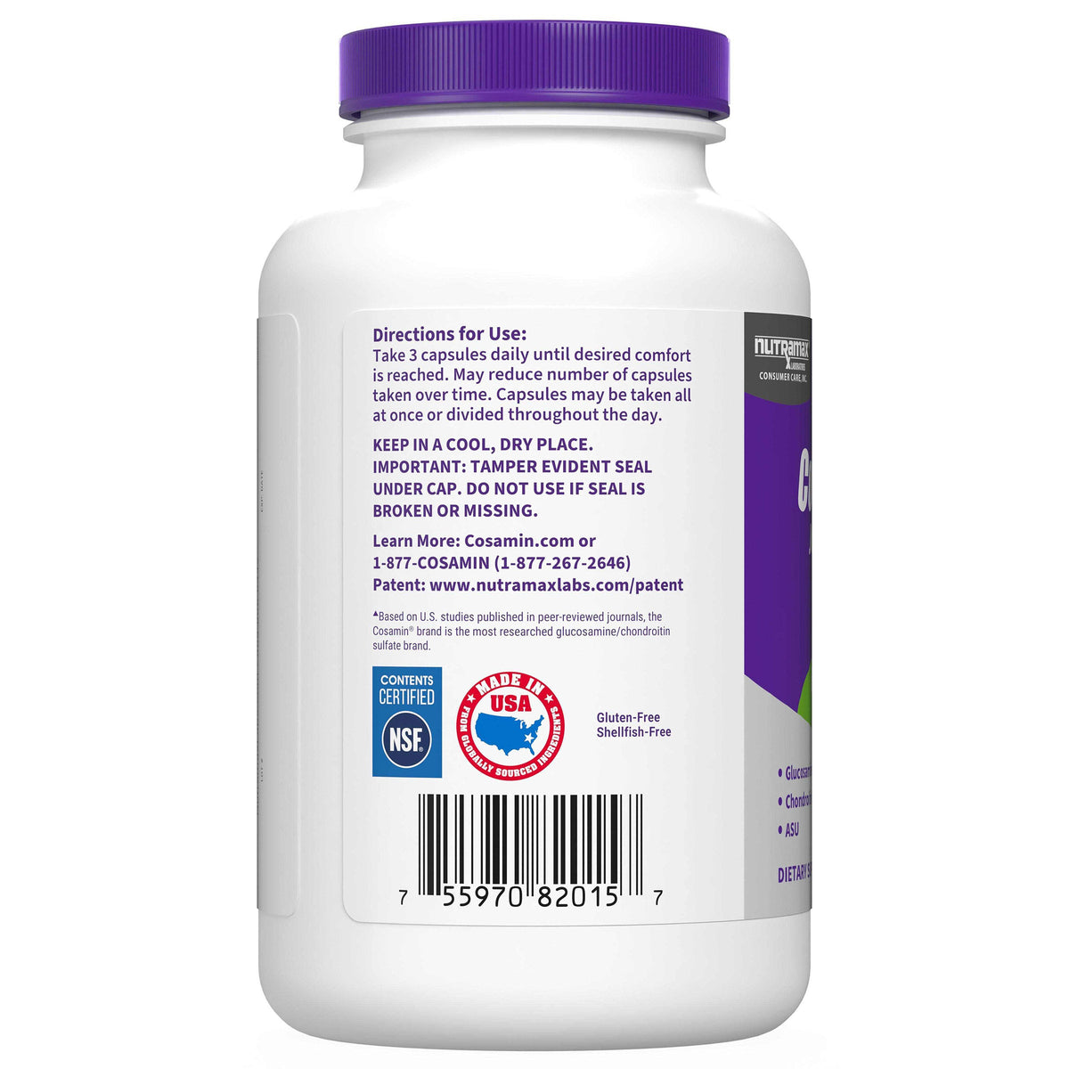 미국직구 코사민 관절 영양제 Nutramax Cosamin® ASU Joint Health Supplement with Glucosamine, Chondroitin & ASU for Men’s & Women's Joint Health, 230 Capsules