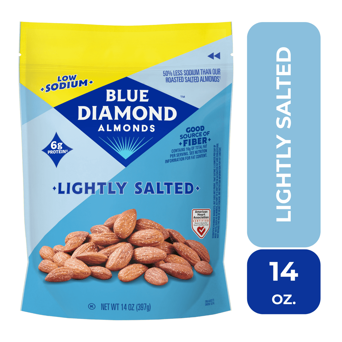 미국직구 블루다이아몬드 Almonds, Lightly Salted Low Sodium Snack Nuts For Gluten Free Snacking, 14 oz.