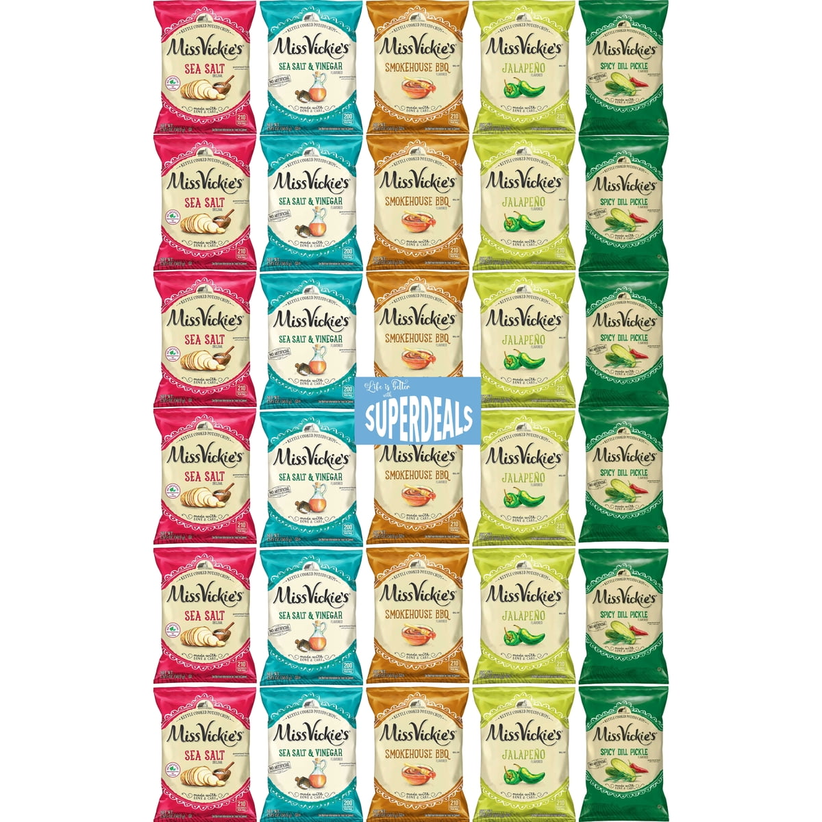 미국직구 Miss Vickies Kettle 39g 30팩 / Miss Vickies Kettle Cooked Potato Chips Variety Pack, 3 2
