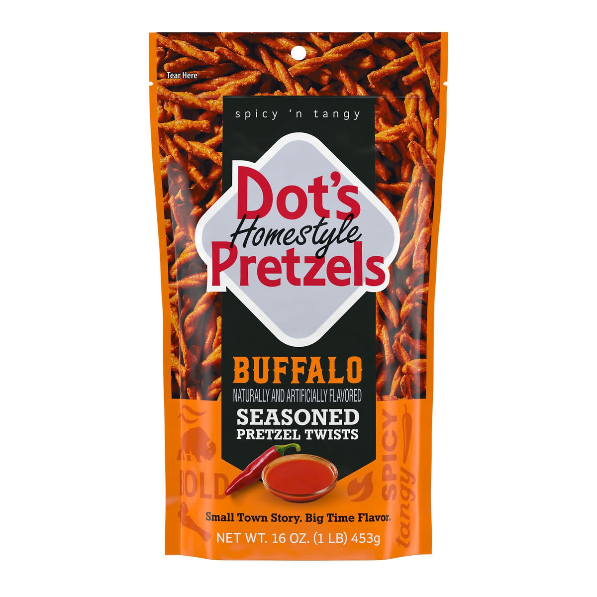 미국직구 닷츠 Homestyle Pretzels Buffalo Flavored Seasoned Pretzel Twists, Bag 16 Oz