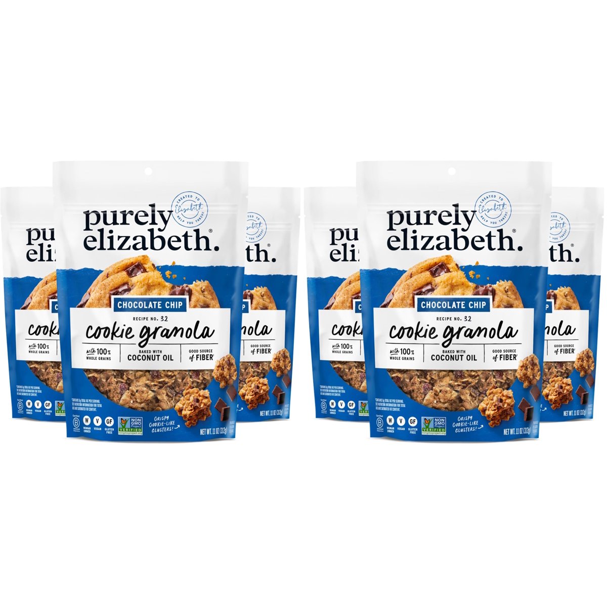 미국직구 3x Purely Elizabeth 초콜릿 312g 6팩 / 3x | Purely Elizabeth Cookie Granola Chocolate Chip 2