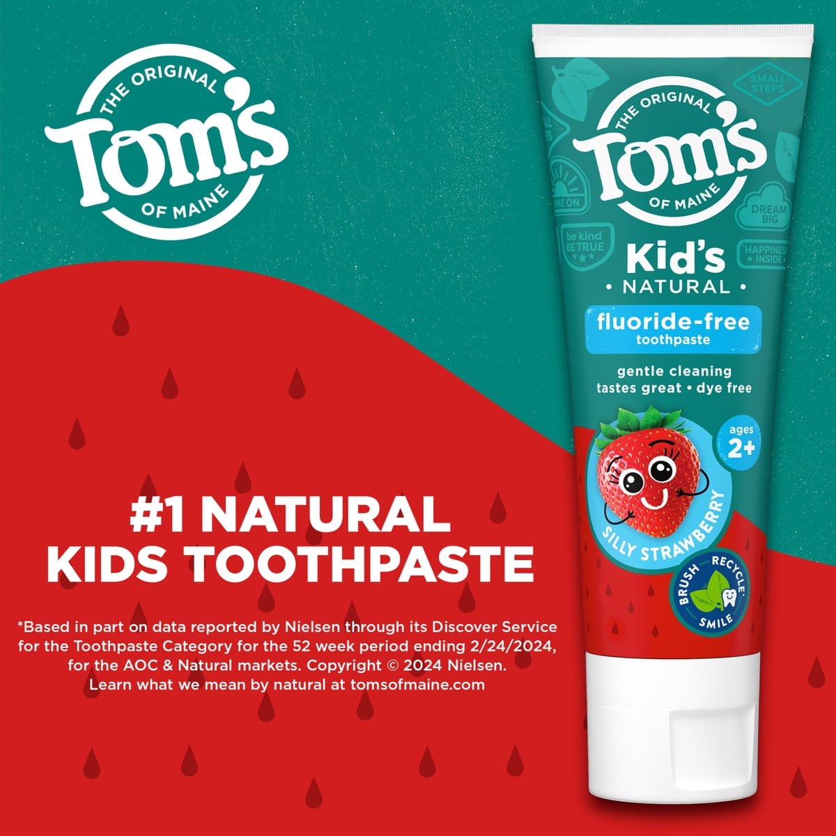 미국직구 Tom's of Maine 145g / Tom's of Maine Kids Fluoride-Free Natural Toothpaste, Silly Str 2