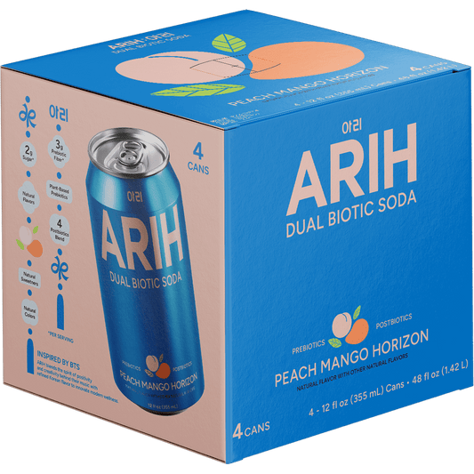 미국직구 ARIH Dual Biotic 355ml 4팩 / ARIH Dual Biotic Soda, Functional Prebiotic and Postbiotic Soda, Lo 1