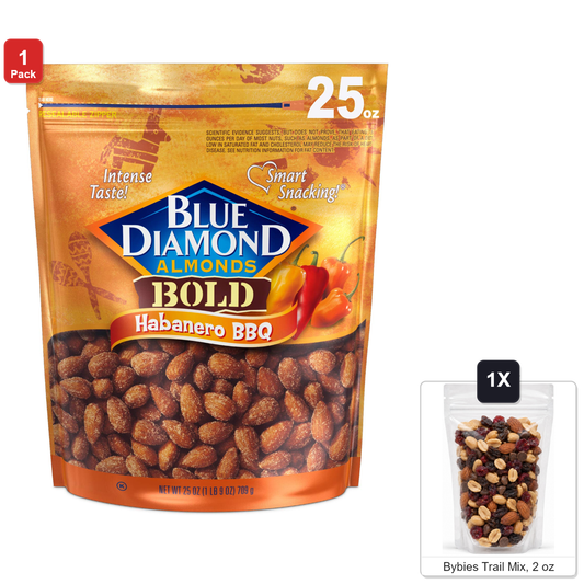 미국직구 Blue Diamond Habanero 견과 709g / Blue Diamond Habanero BBQ Almonds, 1 Bag, 709g, with Bybies Tra 1