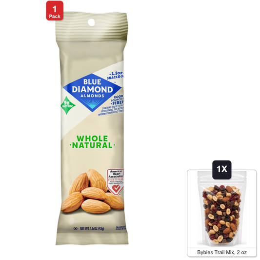 미국직구 Blue Diamond Whole 견과 43g / Blue Diamond Whole Almonds, 12 Tubes x 43g Each, with Bybies Trail  1