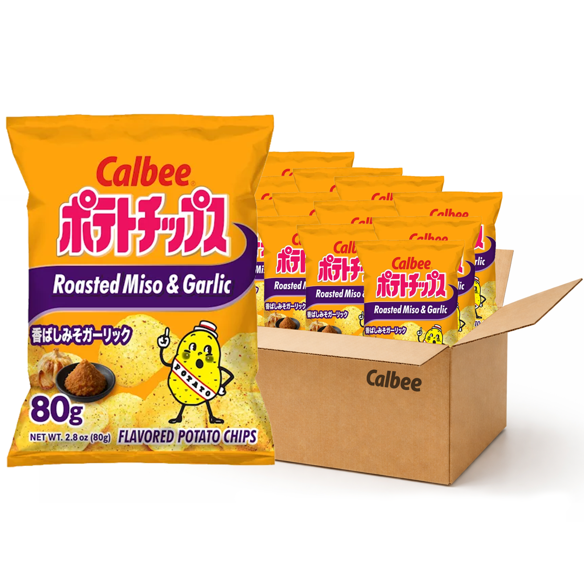미국직구 Calbee Potato Chips 79g 6팩 / Calbee Potato Chips, Roasted Miso & Garlic, 79g (6-Pack) | Taste T 1