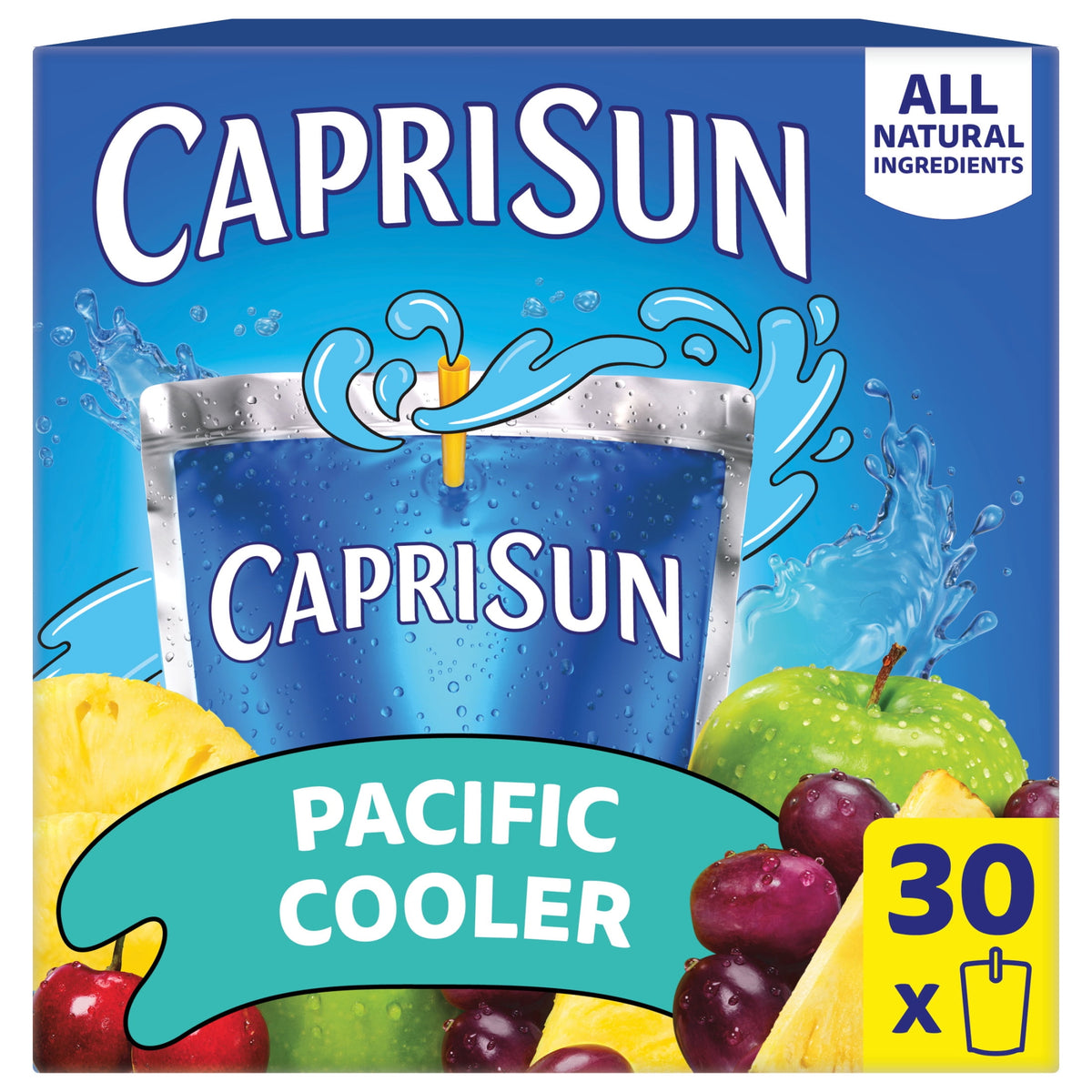 미국직구 카프리썬 Flavored with Other Natural Flavor Juice Drink Blend, 30 Pouches, for School Lunches and On-the-Go Hydration, Pacific Cooler, All Natural In