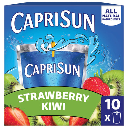 미국직구 카프리썬 Flavored with Other Natural Flavor Juice Drink Blend, 10 Pouches, for School Lunches and On-the-Go Hydration, Strawberry Kiwi, All Natural I