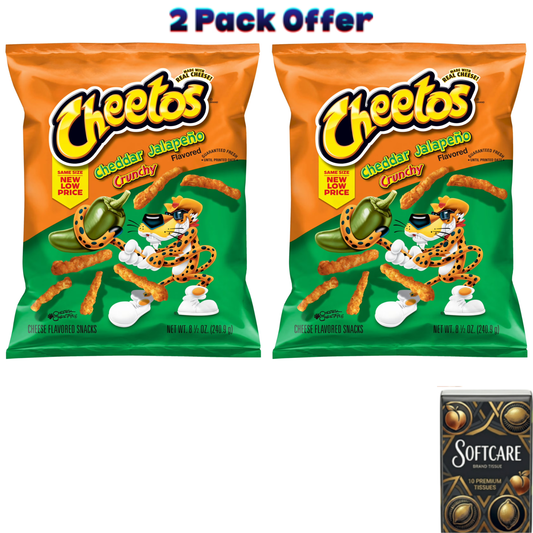 미국직구 Cheetos Crunchy Cheddar 241g / Cheetos Crunchy Cheddar Jalapeno Cheese Puff Chips, 241g Bag ( I 1