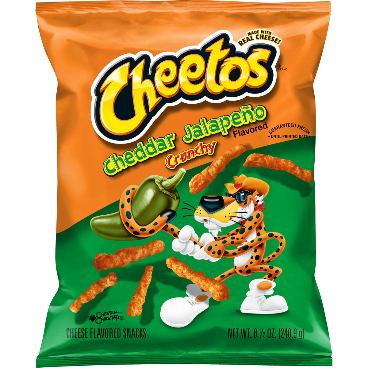 미국직구 치토스 Crunchy Cheddar Jalapeno Cheese Puff Chips, 8.5 oz Bag