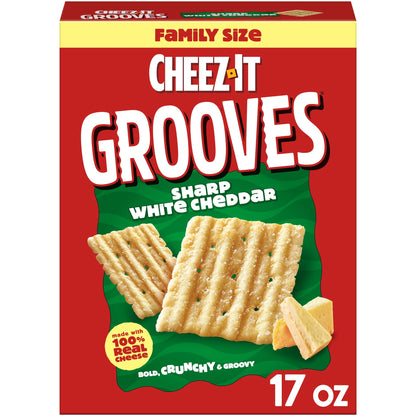 미국직구 치즈잇 Grooves Sharp White Cheddar Crunchy Cheese Crackers, Snack Crackers, 17 oz