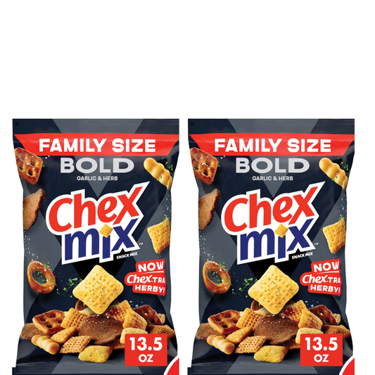 미국직구 Chex Mix Bold 383g / Chex Mix Bold Garlic and Herb Snack Mix, Family Size, Snacks, 383g Bag 1