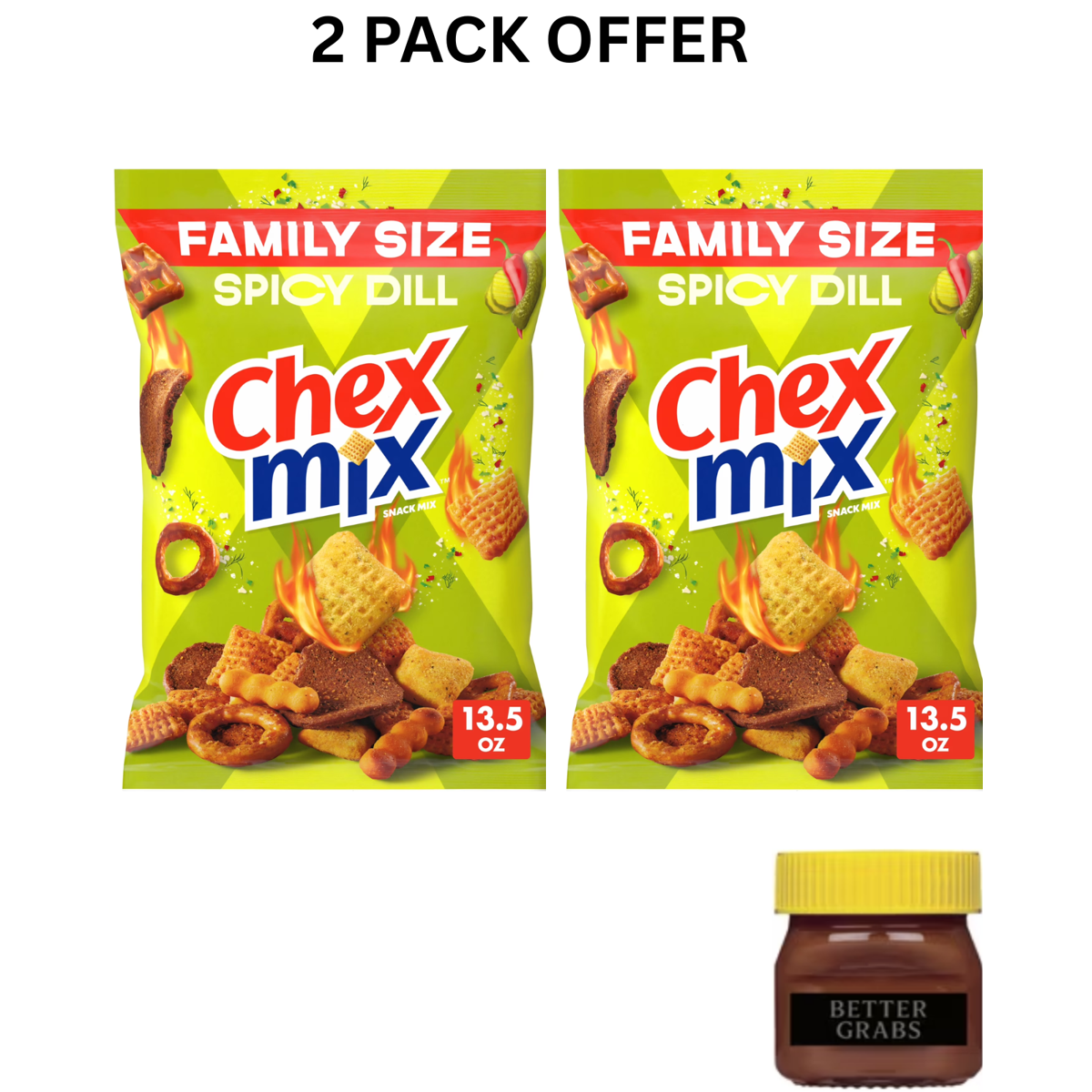 미국직구 Chex Mix Spicy 383g / Chex Mix Spicy Dill Snack Mix, Savory Snack , Family Size, 383g 1