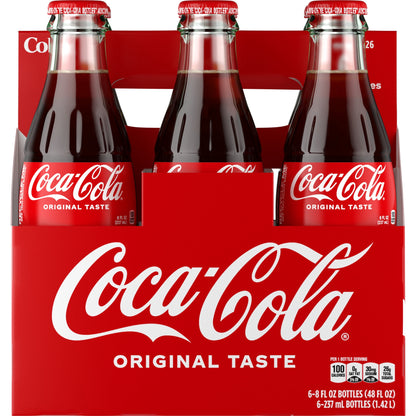 미국직구 코카콜라 Cane Sugar Soda Pop Glass Bottles, 8 fl oz, 6 Pack, Cane Sugar