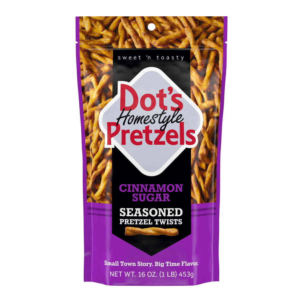 미국직구 닷츠 Homestyle Pretzels Cinnamon Sugar Seasoned Pretzel Twists Bag, 16 oz