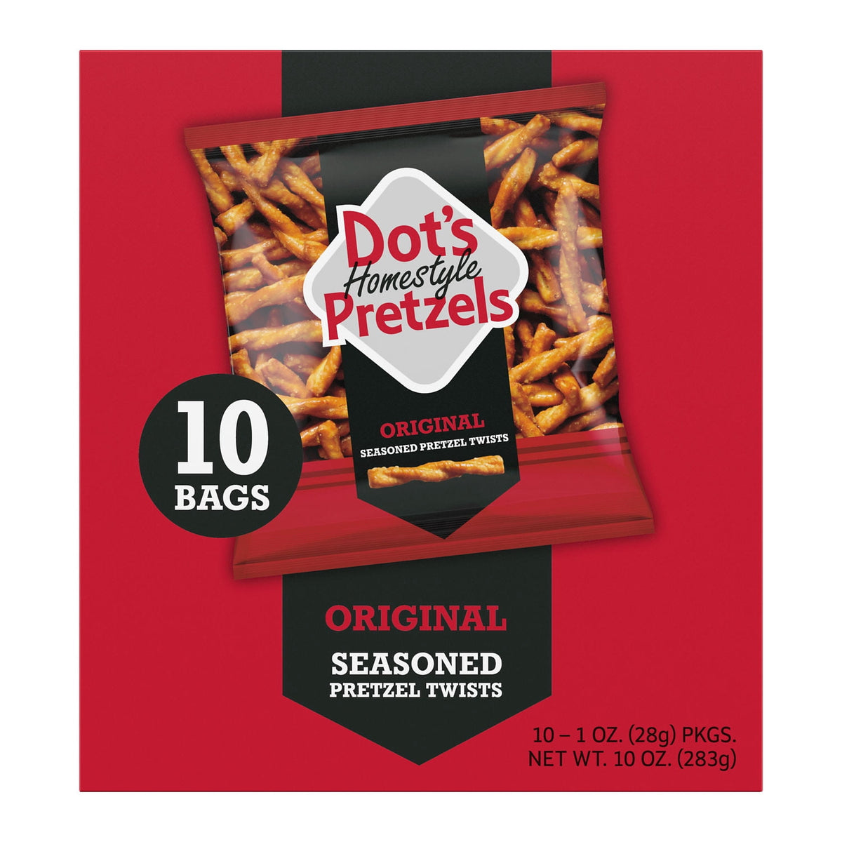 미국직구 닷츠 Homestyle Pretzels Original Seasoned Pretzel Twists Bags, 1 oz (10 Count)