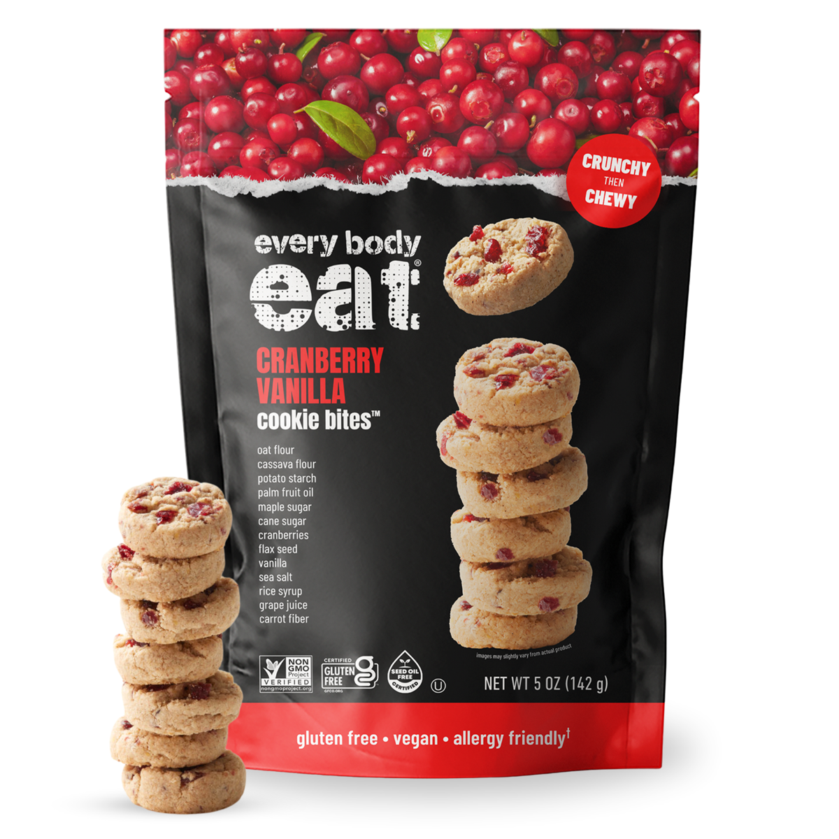 미국직구 Every Body Eat 과자 2팩 / Every Body Eat Crunchy Cookie Bites, Cranberry Vanilla - Gluten Free 1