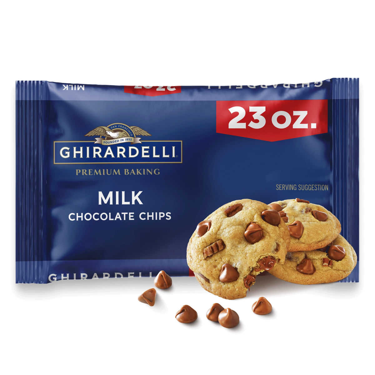 미국직구 기라델리 Milk Chocolate Premium Baking Chips, Chocolate Chips for Baking, 23 oz Bag