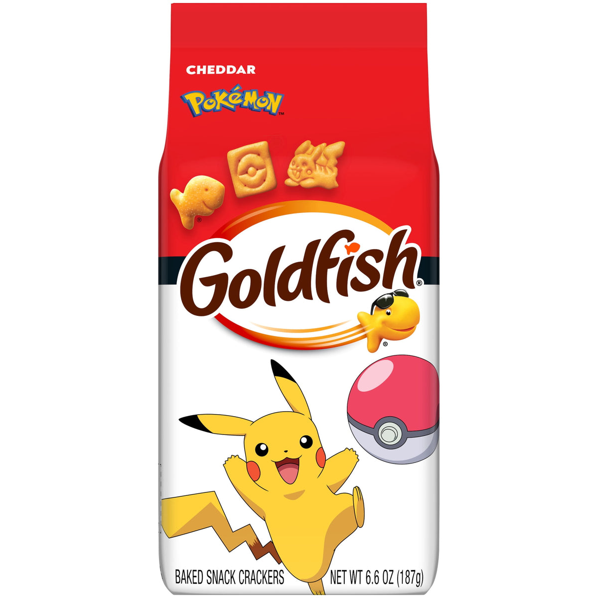 미국직구 골드피쉬 Pokemon Cheddar Crackers, 6.6 oz Bag