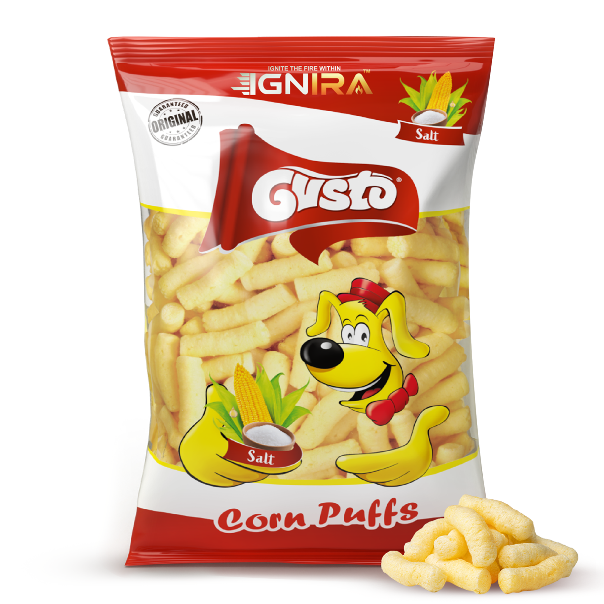 미국직구 Gusto Salted Corn 85g / Gusto Salted Corn Puffs from IGNIRA, Crunchy Corn Puffs Snack, Light C 1