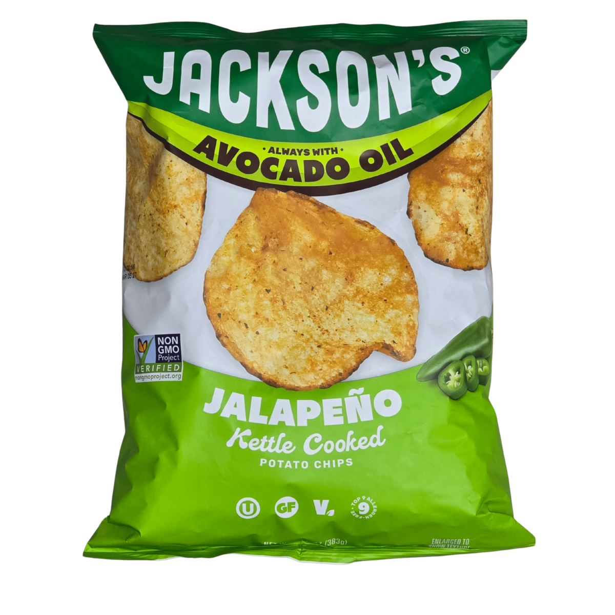 미국직구 Jackson's Spicy Jalapeo 399ml / Jackson's Spicy Jalapeo Kettle Cooked Potato Chips in Avocado O 1