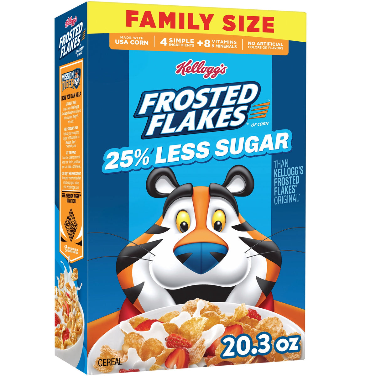 미국직구 프로스티드 플레이크 Kellogg's   25% Less Sugar Breakfast Cereal, Family Size, 20.3 oz