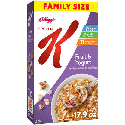 미국직구 스페셜K Kellogg's  Fruit and Yogurt Breakfast Cereal, Good Source of Fiber, Family Size, 17.9  oz