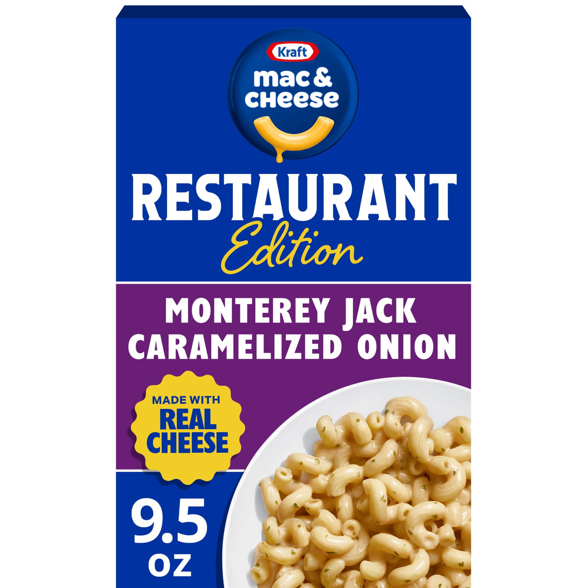 미국직구 크래프트 and Cheese Restaurant Edition Macaroni and Cheese, 1 Box, for Easy Mealtime Solutions, Monterey Jack Caramelized Onion Flavored, Made with R