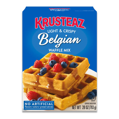 미국직구 크러스티즈 Light and Crispy Belgian Waffle Mix, Krusteaz Waffle Mix, 28 oz Box