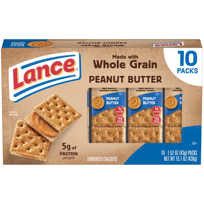 미국직구 랜스 Baked with Whole Grain Peanut Butter, 10 Count 1.52 oz