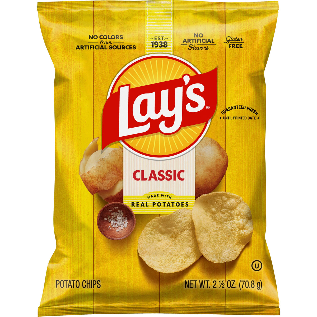미국직구 레이즈 Classic Potato Chips Snacks, 2.5 oz Bag