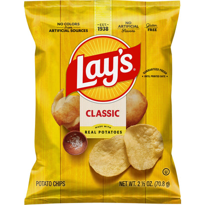미국직구 레이즈 Classic Potato Chips Snacks, 2.5 oz Bag
