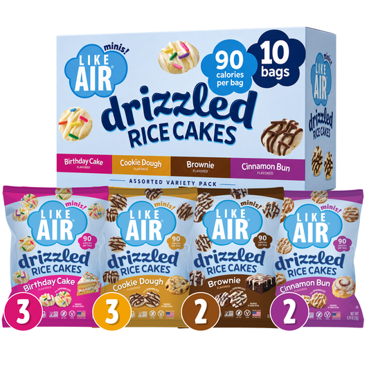 미국직구 Like Air Drizzled 21g 10팩 / Like Air Drizzled Rice Cakes 4 Flavor Variety Pack Box, 21g 10ct 1